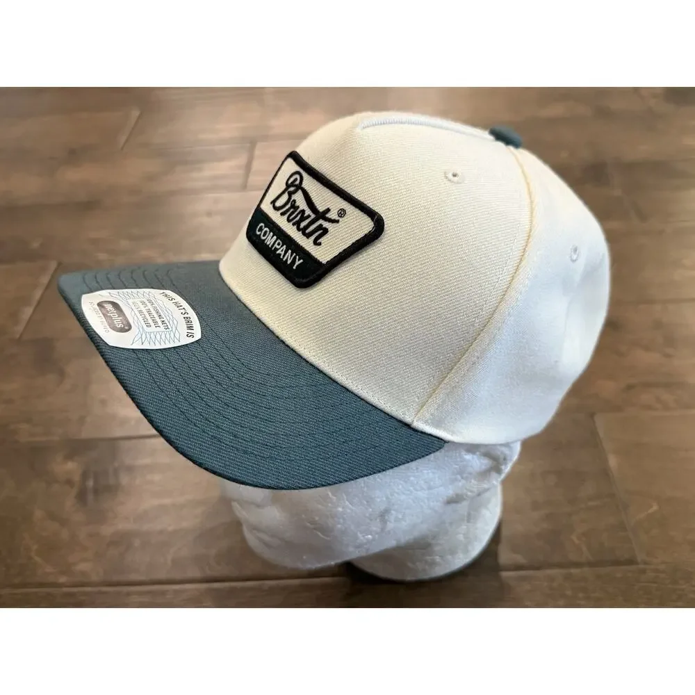 Brixton Company Mens Cream Green C Netplus Adjustable Snapback Hat Cap NWT